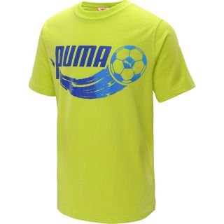 PUMA Boys Soccer Grade Short Sleeve T Shirt   Size Medium, Lime Punch