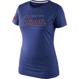 NIKE Womens New York Giants Script Tri Blend T Shirt   Size Large, Rush