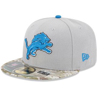 NEW ERA Mens Detroit Lions Salute To Service Camo 59FIFTY Fitted Cap   Size 7.