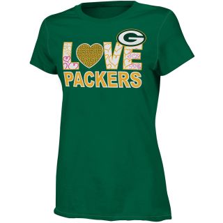 NFL Team Apparel Girls Green Bay Packers Feel The Love Short Sleeve T Shirt  