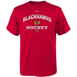REEBOK Youth Chicago Blackhawks Authentic Elite Short Sleeve T Shirt   Size Xl