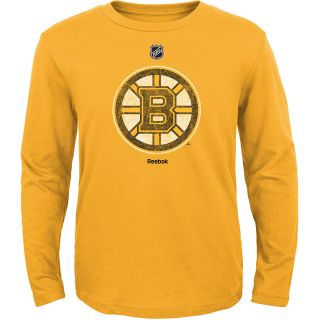 REEBOK Youth Boston Bruins Distressed Logo Short Sleeve T Shirt   Size Large,