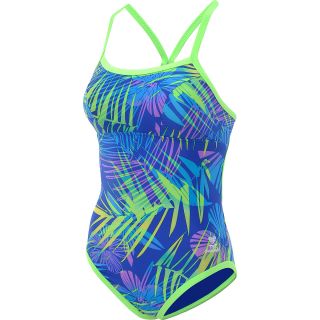 TYR Womens Safari Reversible Diamondfit Swimsuit   Size Medium, Blue/green