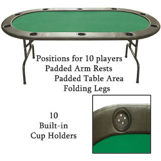 Trademark Poker Full Size Felt Poker Table with Cup Holders (10 HT1GR)