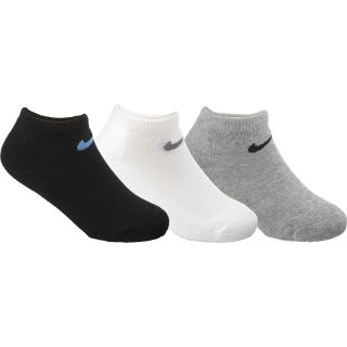 NIKE Kids Swoosh Low Cut Socks   3 Pack   Size 5 6, Grey/white/black