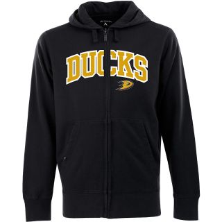 Antigua Mens Anaheim Ducks Full Zip Hooded Applique Sweatshirt   Size XXL/2XL,