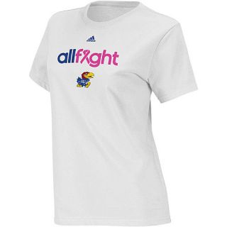 adidas Womens Kansas Jayhawks Breast Cancer Awareness All Fight Too T Shirt  