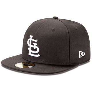 NEW ERA Mens St. Louis Cardinals Basic Black and White 59FIFTY Fitted Cap  