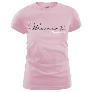 MJ Soffe Womens Wisconsin Badgers T Shirt   Soft Pink   Size Medium,
