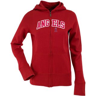 Antigua Womens Los Angeles Angels Signature Hood Applique Full Zip Sweatshirt  