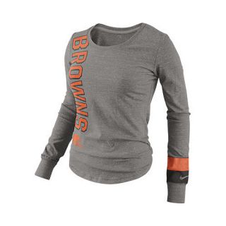 NIKE Womens Cleveland Browns Go Long NFL Long Sleeve Top   Size Large, Dk.