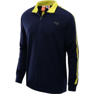 PUMA Mens Quarter Zip Long Sleeve Golf Pullover   Size Small, Blue