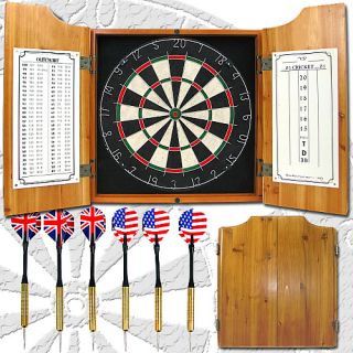 Trademark Global Solid Wood Dart Cabinet with Dartboard and Darts (15 9000)