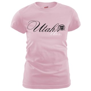 MJ Soffe Womens Utah Utes T Shirt   Soft Pink   Size Small, Utah Utes