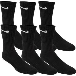 NIKE Mens Performance Crew Socks   6 Pack   Size Medium, Black/white