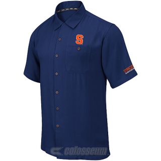 COLOSSEUM Mens Syracuse Orange Button Up Camp Shirt   Size 2xl, Navy