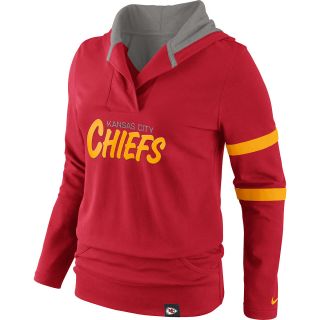 NIKE Womens Kansas City Chiefs Play Action Hooded Top   Size Medium, Red/gold