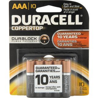 DURACELL CopperTop with Duralock Power Preserve AAA Batteries   10 Pack