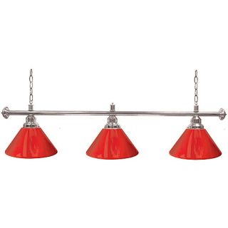 Trademark Global Premium 60 3 Shade Billiard Lamp Red and Silver (4800S RED)