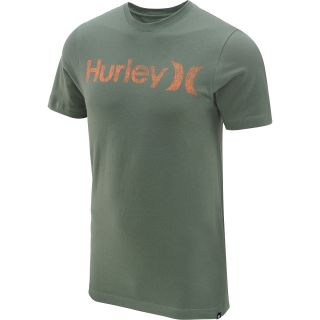 HURLEY Mens One & Only Push Thru Short Sleeve T Shirt   Size 2xl, Combat