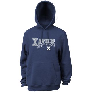 Classic Mens Xavier Musketeers Hooded Sweatshirt   Navy   Size Large, Xavier