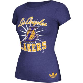 adidas Womens Los Angeles Lakers Originals Shootout Short Sleeve T Shirt  