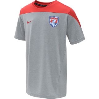NIKE Boys USA Squad Short Sleeve Soccer Jersey   Size Large, Grey/red
