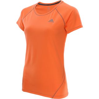 adidas Womens Sequencials Run Short Sleeve T Shirt   Size Medium, Glow Orange