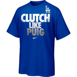 NIKE Mens Los Angeles Dodgers Clutch Like Puig Player Legend Short Sleeve T 