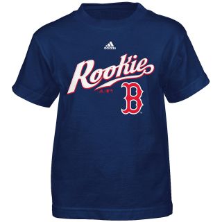 adidas Youth Boston Red Sox Rookie Script Short Sleeve T Shirt   Size 5.6, Navy