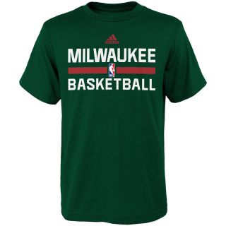 adidas Youth Milwaukee Bucks Practice Short Sleeve T Shirt   Size Medium,