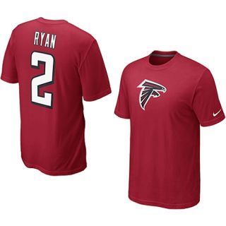 NIKE Mens Atlanta Falcons Matt Ryan Name and Number Short Sleeve T Shirt  