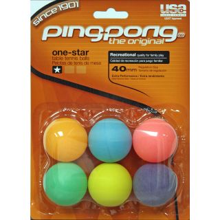 Ping Pong 1 Star Ball Multicolor 6pk (T1401)