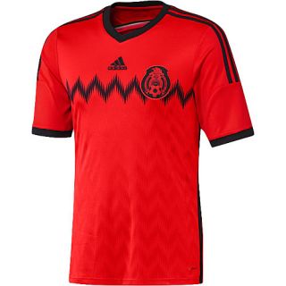 adidas Mens Mexico Away Short Sleeve Soccer Jersey   Size Xl, Poppy