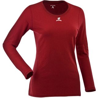 Antigua Womens Wisconsin Badgers Relax LS 100% Cotton Washed Jersey Scoop Neck