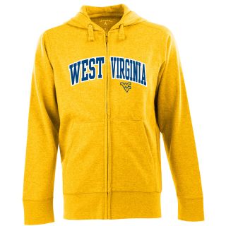 Antigua Mens West Virginia Mountaineers Full Zip Hooded Applique Sweatshirt  
