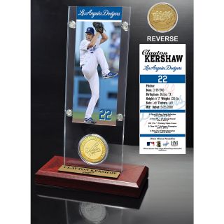 The Highland Mint Clayton Kershaw Ticket & Bronze Coin Acrylic Desk Top
