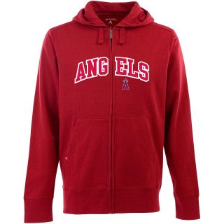 Antigua Mens Los Angeles Angels Full Zip Hooded Applique Sweatshirt   Size