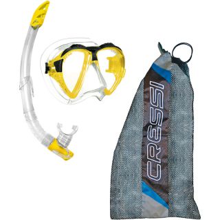 Cressi Adult Matrix/Gamma Snorkeling Combo with Net Bag, Yellow (DS 302504)