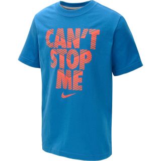 NIKE Boys Cant Stop Me Short Sleeve T Shirt   Size Large, Military Blue/grey