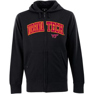 Antigua Mens Virginia Tech Hokies Full Zip Hooded Applique Sweatshirt   Size