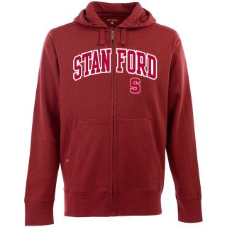 Antigua Mens Stanford Cardinals Full Zip Hooded Applique Sweatshirt   Size