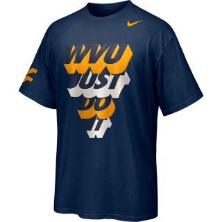 NIKE Mens West Virginia Mountaineers Just Do It Short Sleeve T Shirt   Size