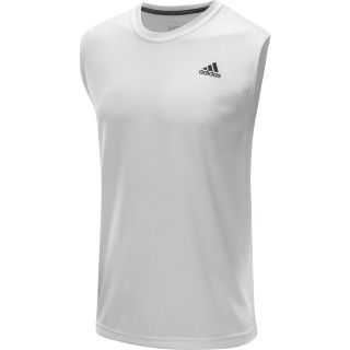 adidas Mens Ultimate Sleeveless T Shirt   Size Large, White/dark