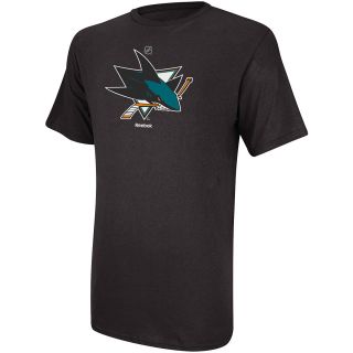 REEBOK Mens San Jose Sharks Primary Logo Short Sleeve T Shirt   Size Medium,