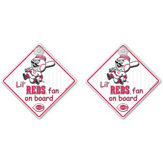 Team ProMark Cincinnati Reds Lil Fan on Board Sign 2 Pack with Suction Cup
