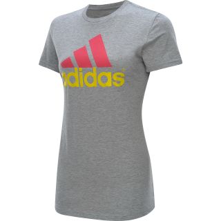 adidas Womens Adi Logo Short Sleeve T Shirt   Size Large, Joy