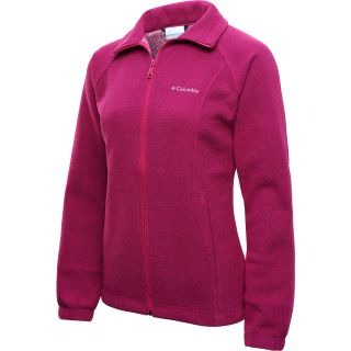 COLUMBIA Womens Hotdots Full Zip Knit Jacket   Size Large, Deep Blush