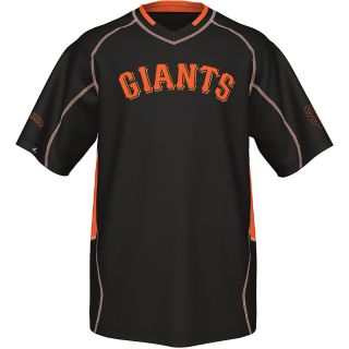MAJESTIC ATHLETIC Mens San Francisco Giants Fast Action V Neck T Shirt   Size
