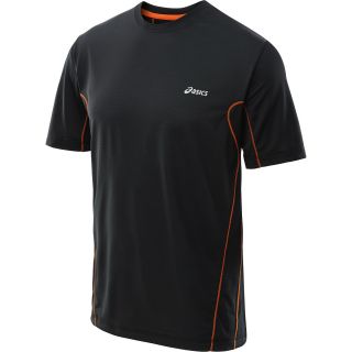 ASICS Mens Color Punch Short Sleeve T Shirt   Size Small, Black/orange